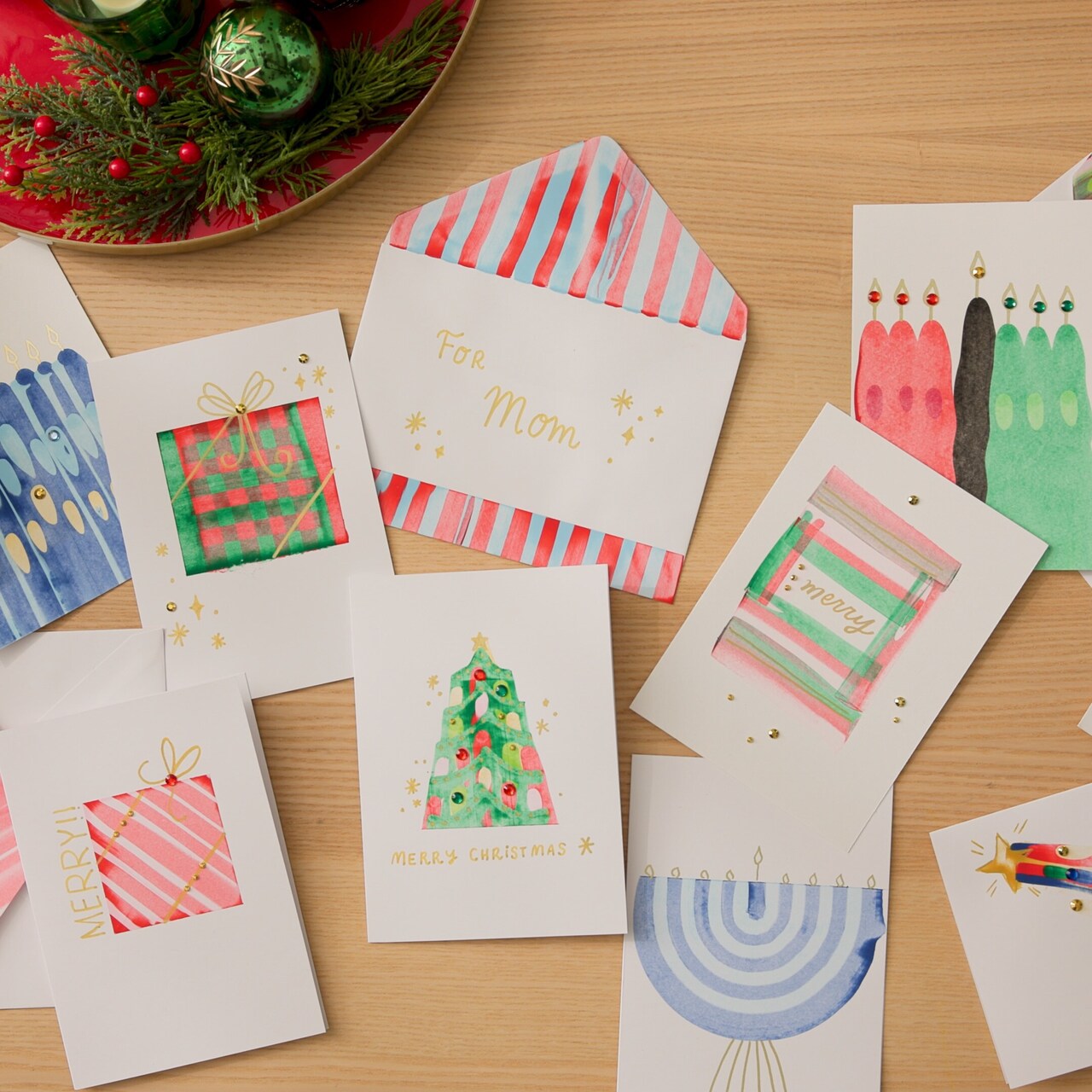 Michaels x Hallmark Holiday Workshop Part 2: Paint Scraped Greetings